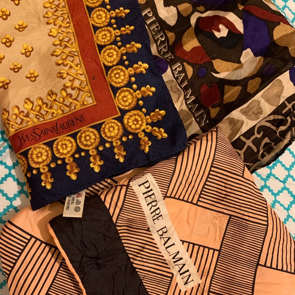 Yves Saint Lauren bundle w/ Pierre Balmain Scarves